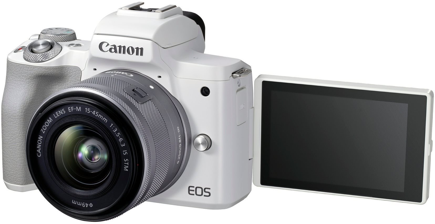 Canon eos m50 mark ii fehér + ef-m 15-45 mm is stm