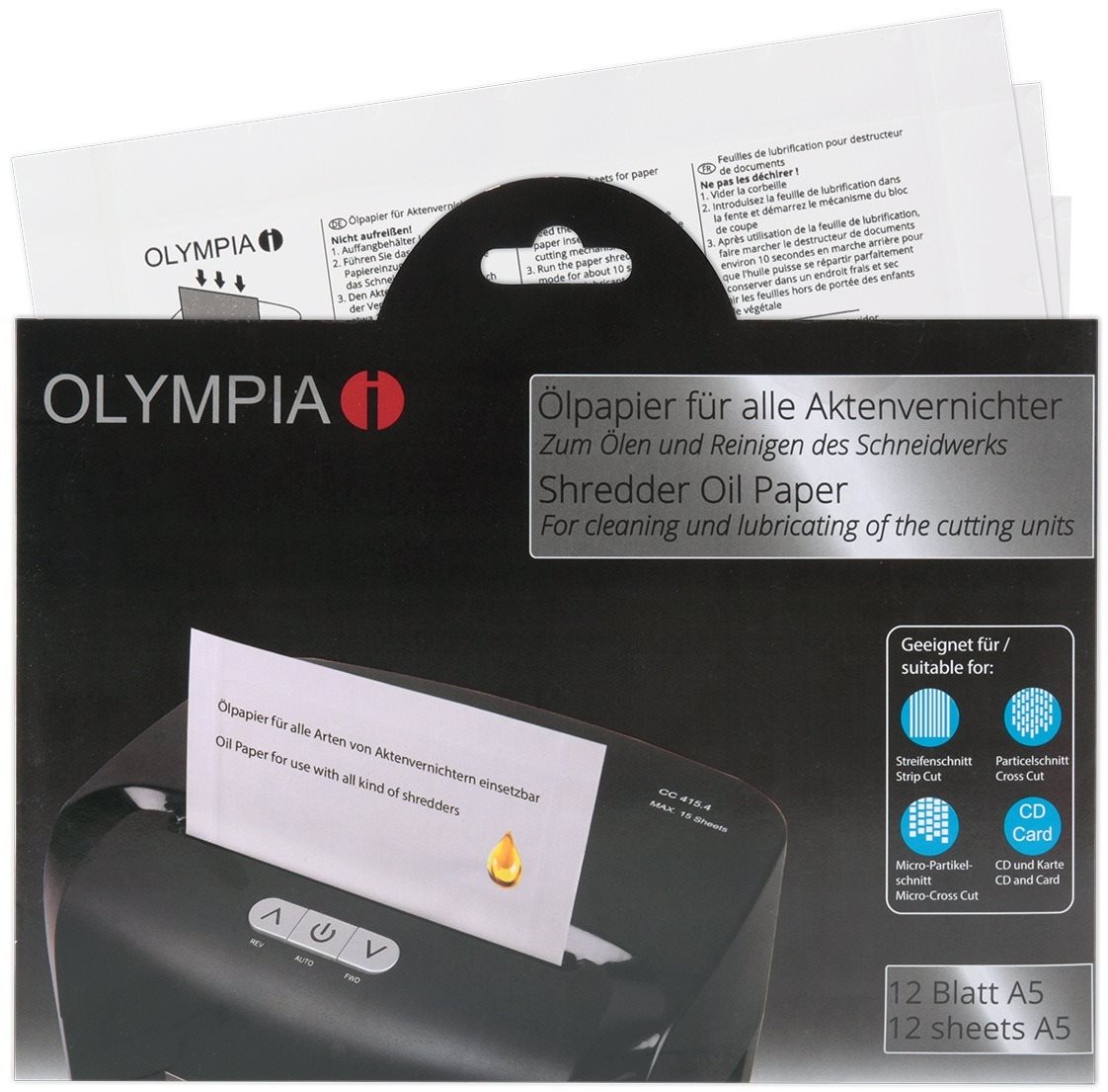 Olympia olaj borítékok aprítókhoz - 12 db-os csomag