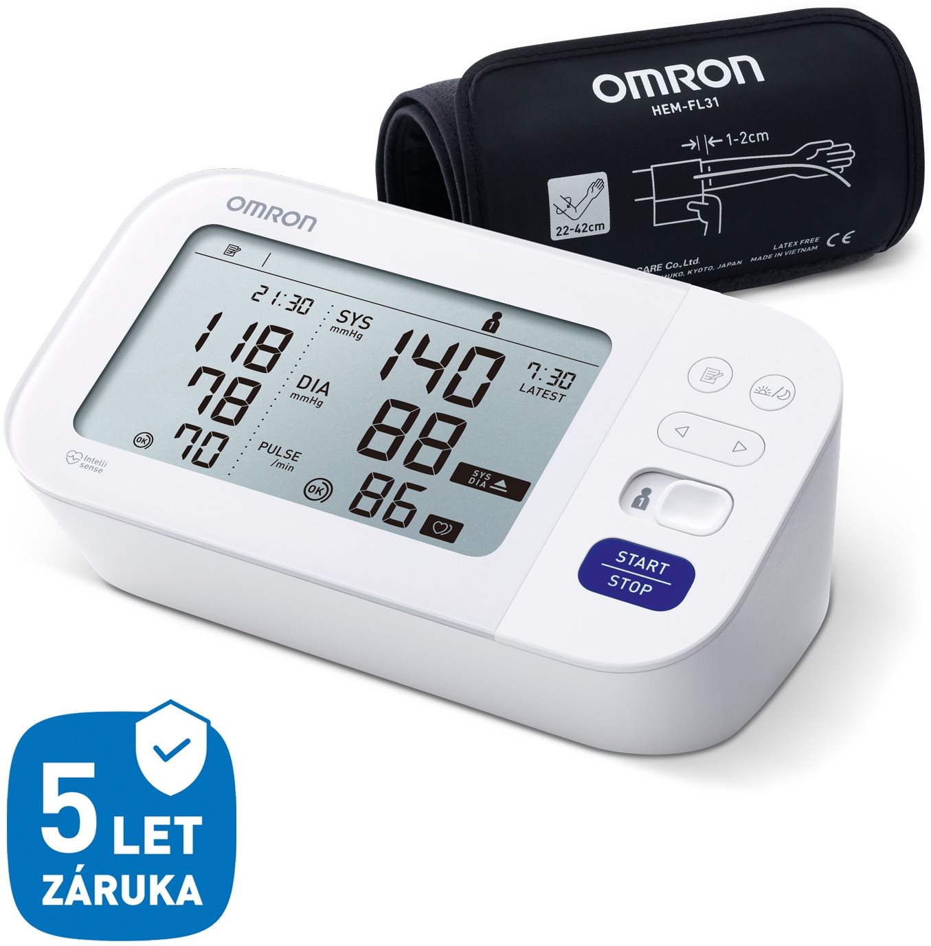Omron M6 comfort AFIB digitális vérnyomásmérő Intelli mandzsettával és AFIB érzékeléssel, 5 év garancia