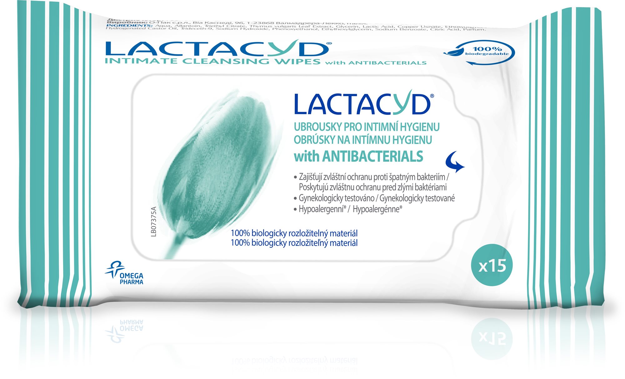 LACTACYD Wipes Antibacterial 15 darab