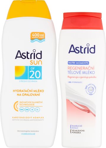 Kozmetikai szett ASTRID SUN hidratáló naptej OF 20 400 ml + Testápoló tej 250 ml