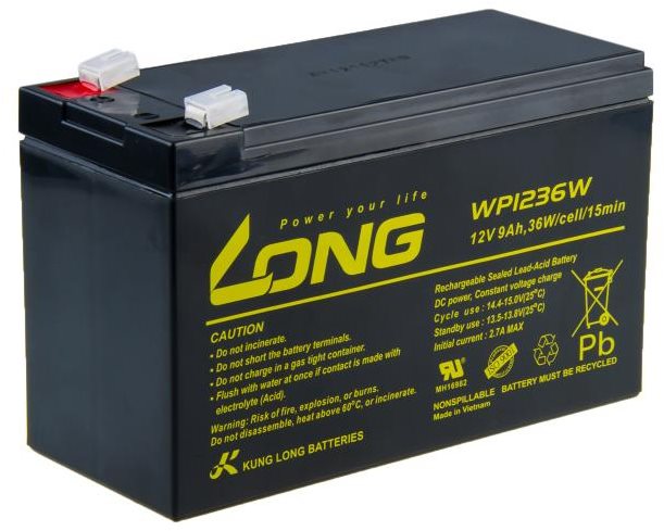 Long 12V 9Ah ólom-savas akkumulátor HighRate F2 (WP1236W)