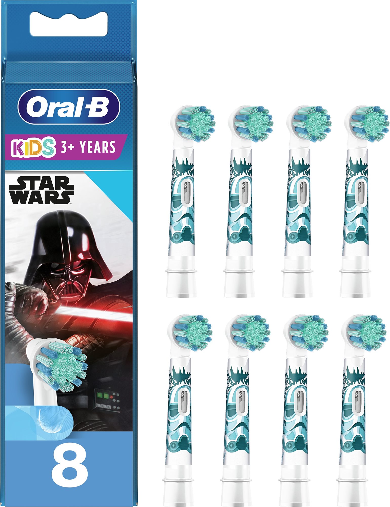 Oral-B Kids Star Wars elektromos fogkefefefej, 4 fogkefefej + Oral-B Kids Star Wars fogkefefefej