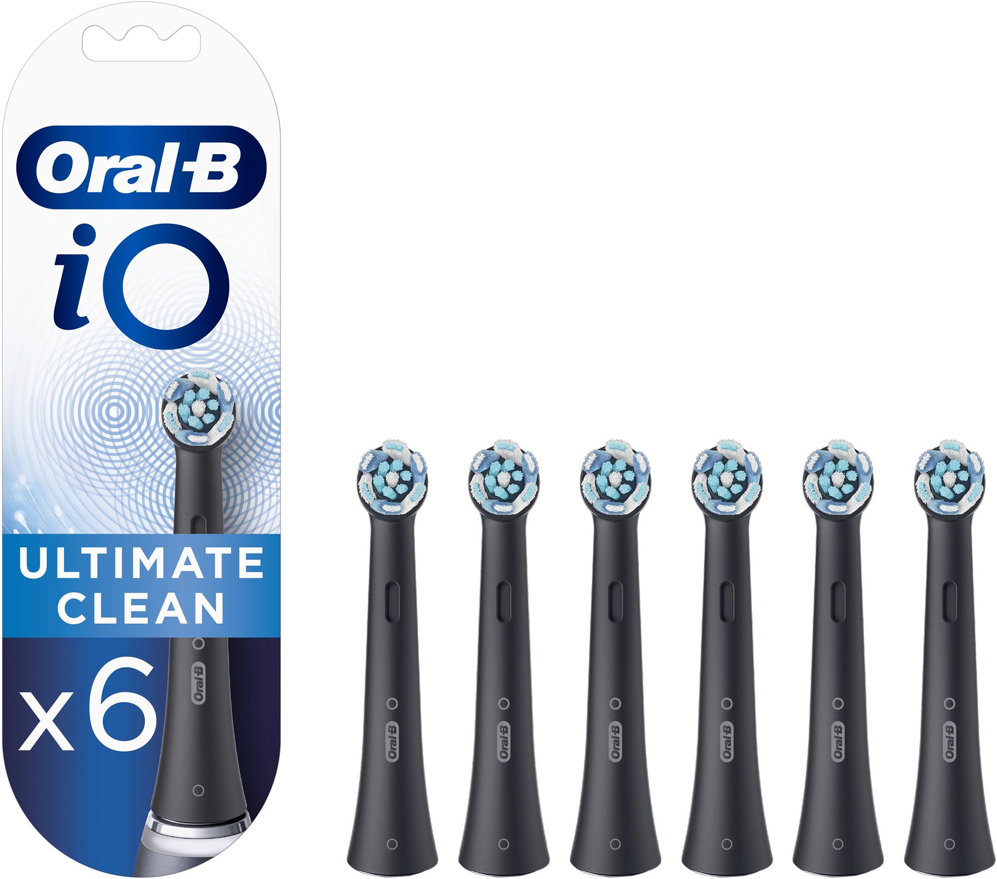 Oral-B iO Ultimate Clean fekete elektromos fogkefe pótfej, 6 db