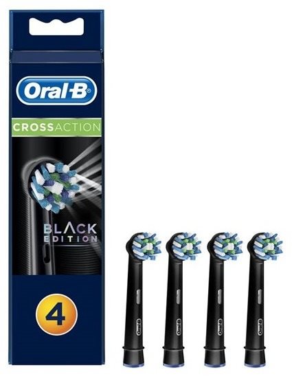 Oral-B CrossAction CleanMaximiser Fogkefefej, fekete, 4 db