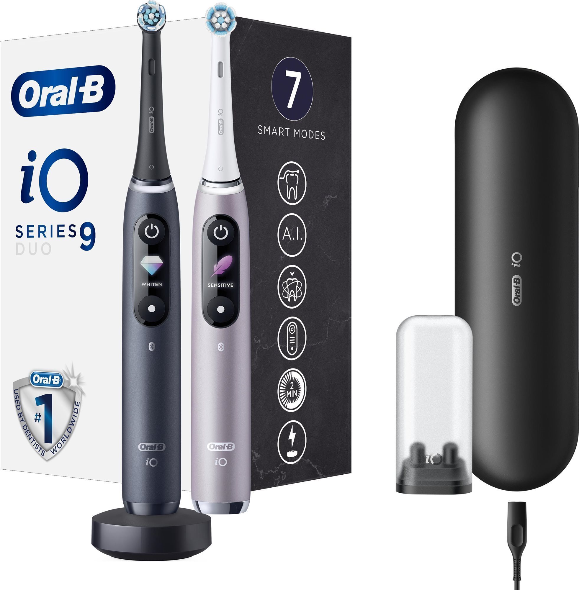 Oral-B iO Series 9 Duo Black Onyx & Rose Quartz Mágneses fogkefék