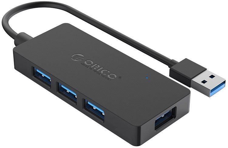 Orico USB-A Hub 4xUSB 3.0 + microUSB Input Fekete
