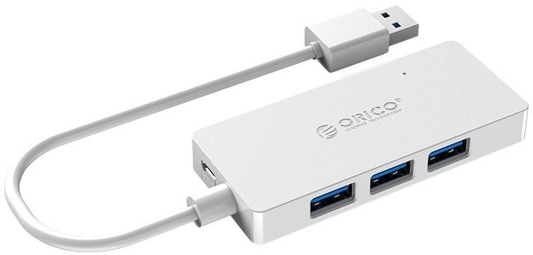Orico USB-A Hub 4xUSB 3.0 + microUSB input White