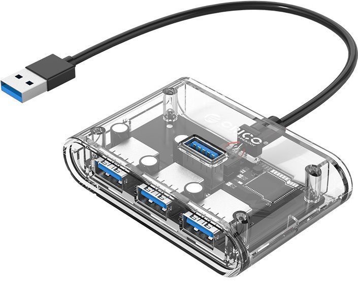 Orico USB-A Hub 4xUSB 3.0 Transparent