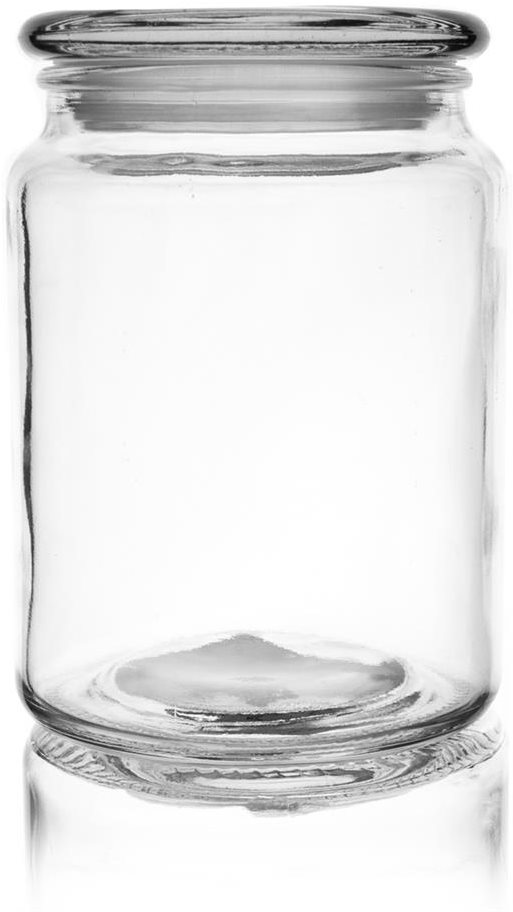 Üvegedény fedővel 0,75 l kerek