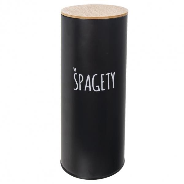 Orion pléh/bambusz doboz 11 cm átmérőjű spagetti BLACK