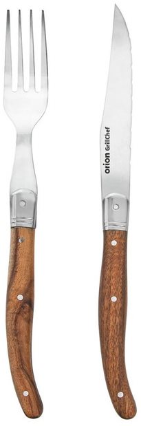 Steak szett kés + rozsdamentes acél / fa villa
