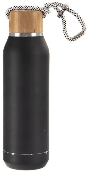 Orion Thermo palack, rozsdamentes acél/bambusz 0,6 l fekete