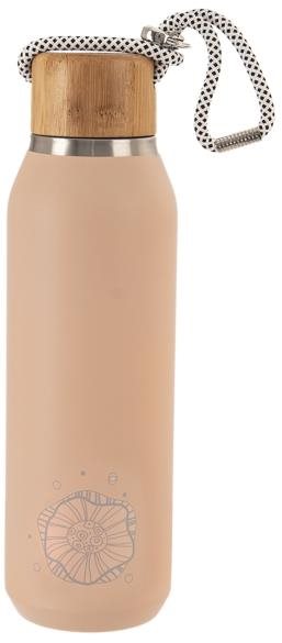Orion Thermo palack, rozsdamentes acél/bambusz VIRÁG 0,6 l rózsaszín