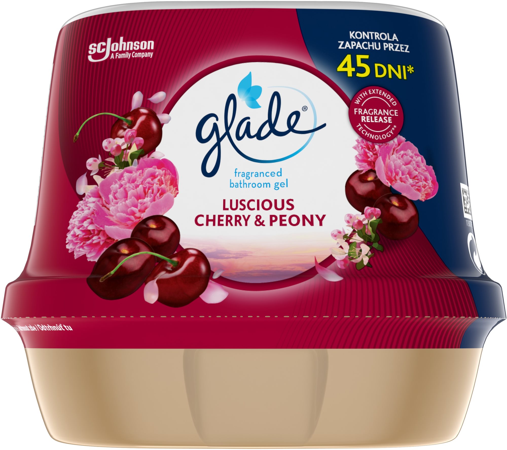 GLADE Fürdőszobai légfrissítő zselé - Luscious Cherry & Peony 180g