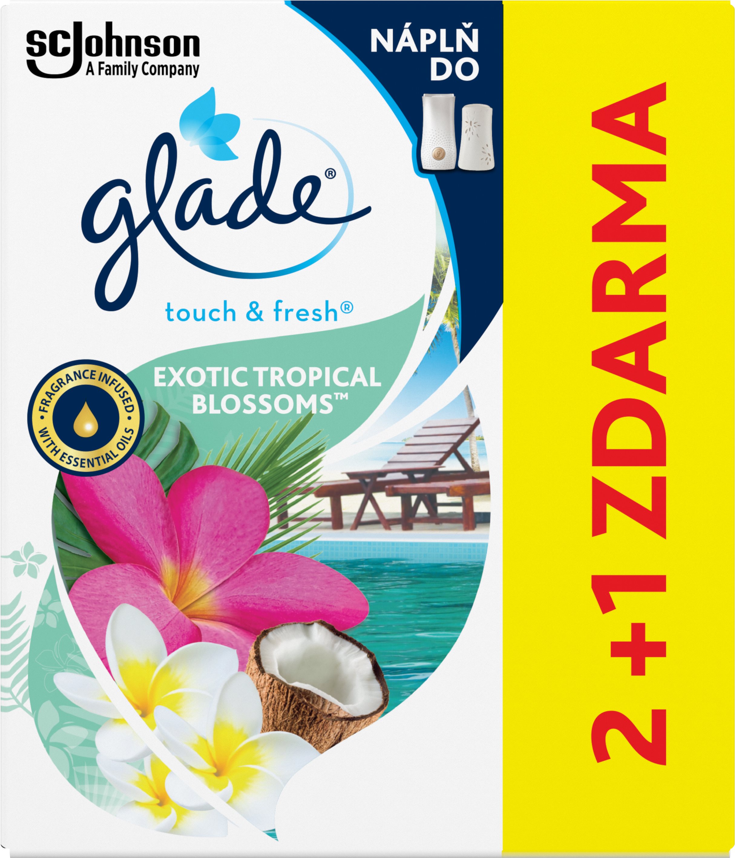 GLADE Touch& Fresh refill Exotic Tropical Blossoms 3× 10 ml