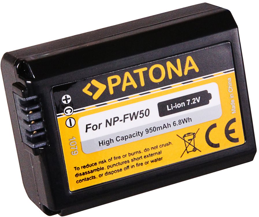PATONA Sony NP-FW50 950 mAh / 6,8Wh / 7,2 V Li-Ionhoz
