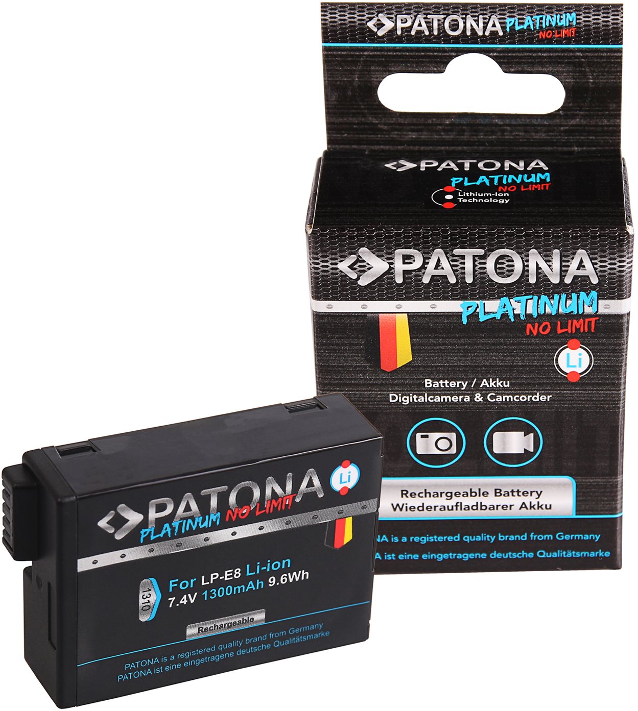 PATONA Canon LP-E8/LP-E8 + 1300mAh Li-Ion Platinumhoz