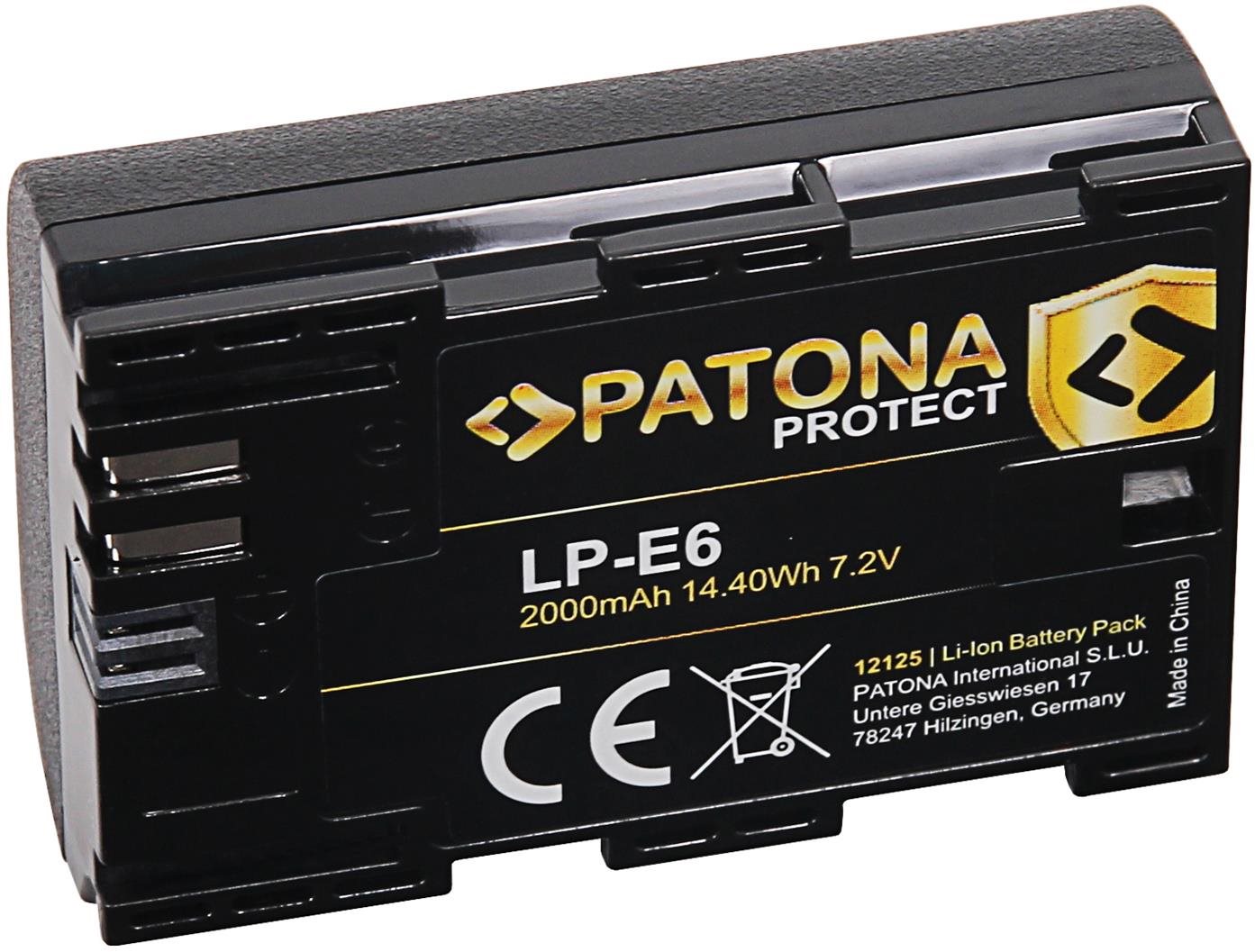 PATONA a Canon LP-E6-hoz 2000 mAh Li-Ion Protect