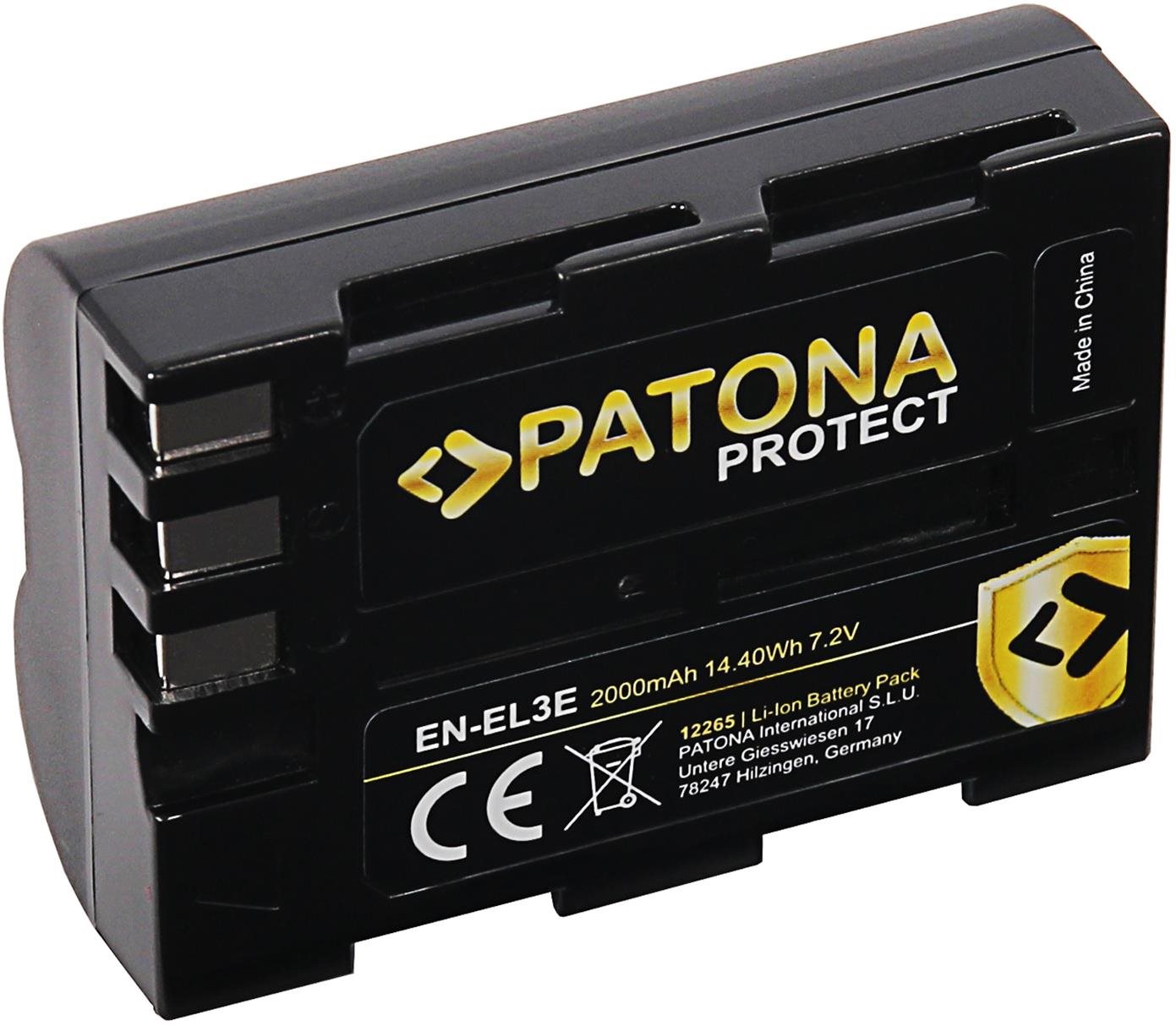 PATONA a Nikon EN-EL3e-hez 2000 mAh Li-Ion Protect