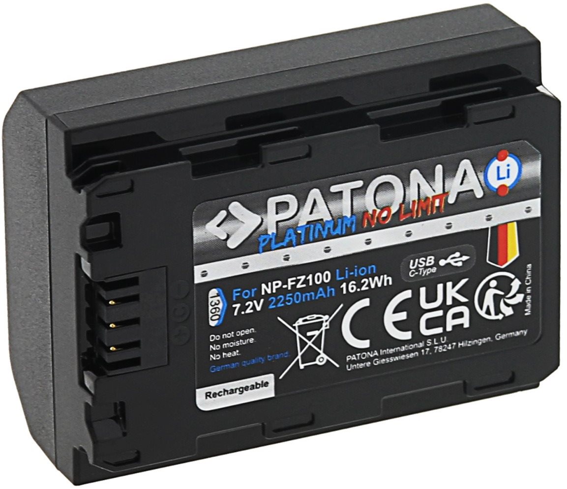 PATONA akkumulátor Sony NP-FZ100 2250mAh Li-Ion Platinum USB-C töltéshez