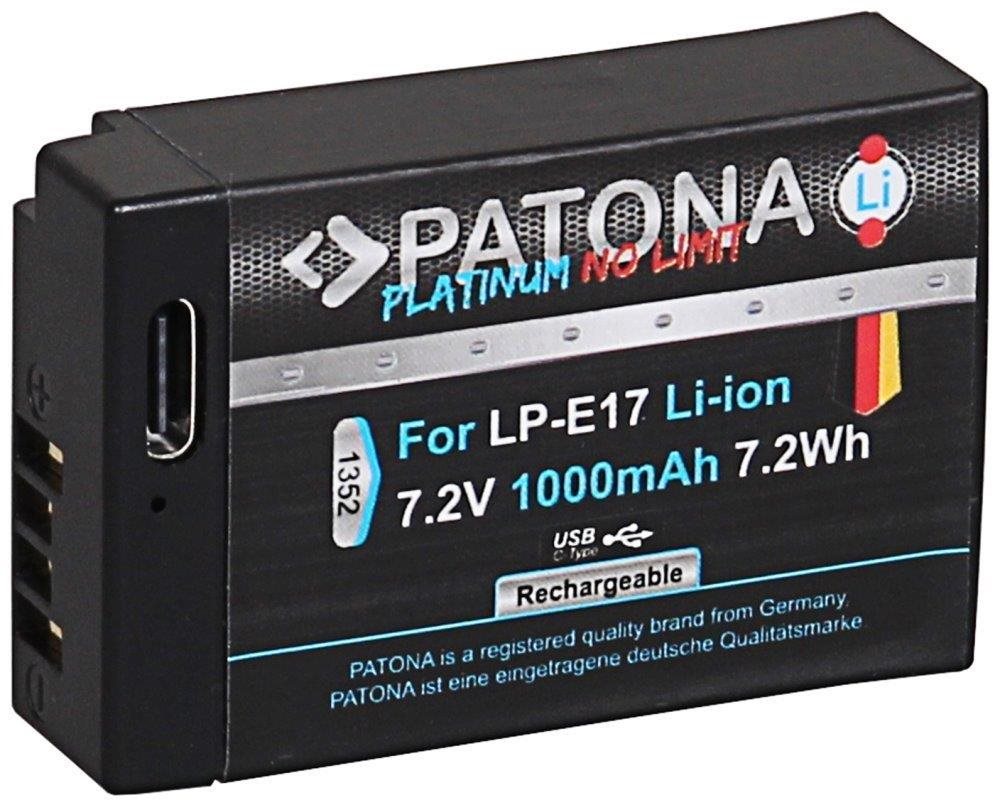PATONA akkumulátor Canon LP-E17 1000mAh Li-Ion Platinum USB-C töltéshez