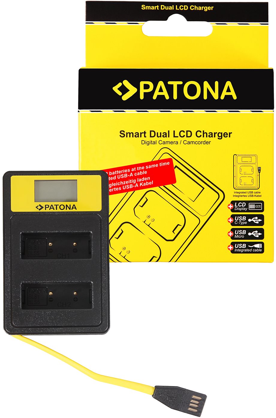 PATONA - Dual Olympus PS-BLS1/PS-BLS5 s LCD,USB