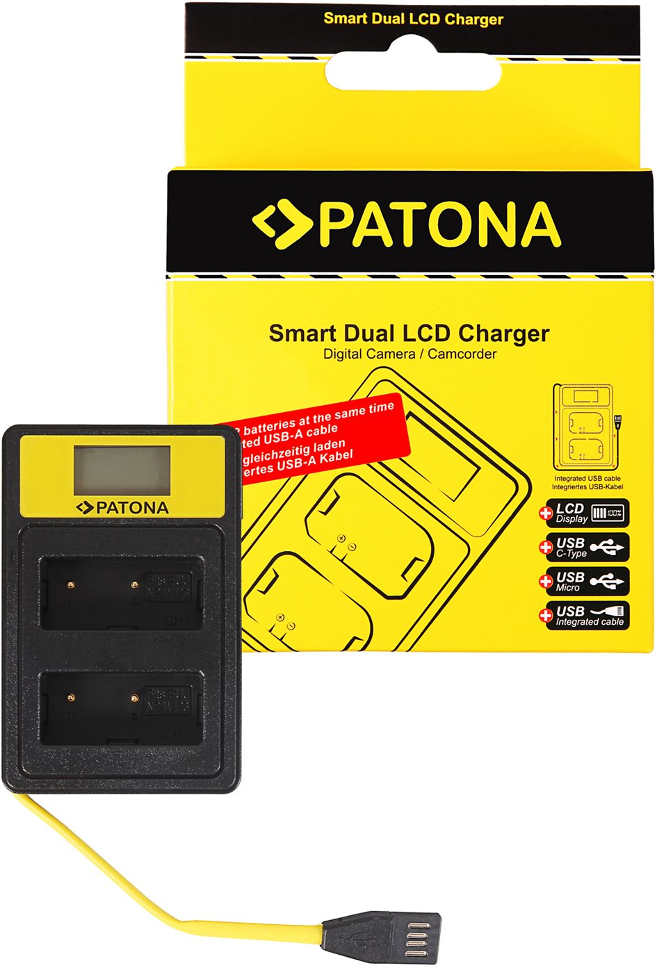 PATONA - Dual Fuji NP-W126 LCD,USB-vel