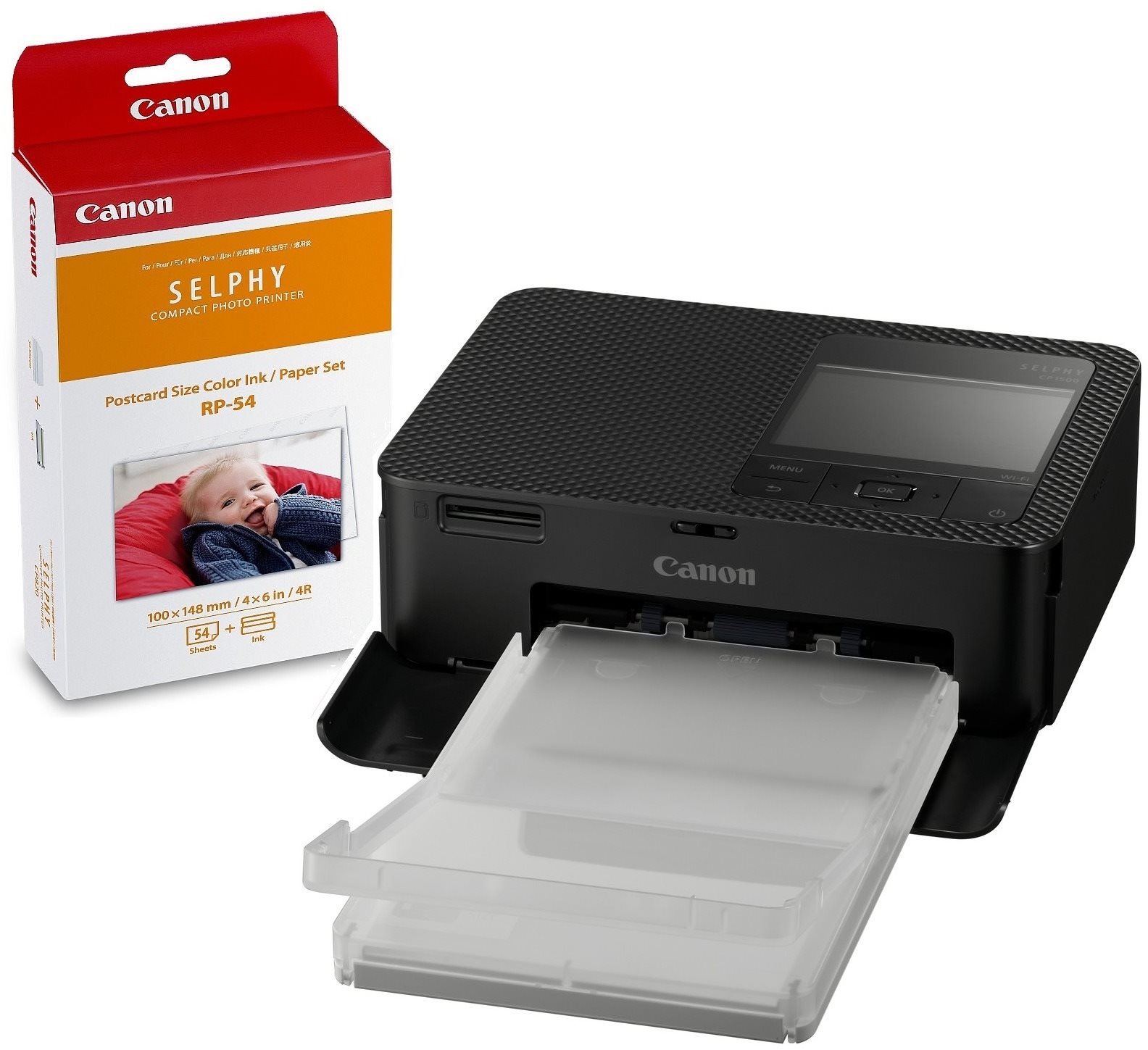 Canon SELPHY CP-1500 termoszublimációs nyomtató - fekete - nyomtatási készlet