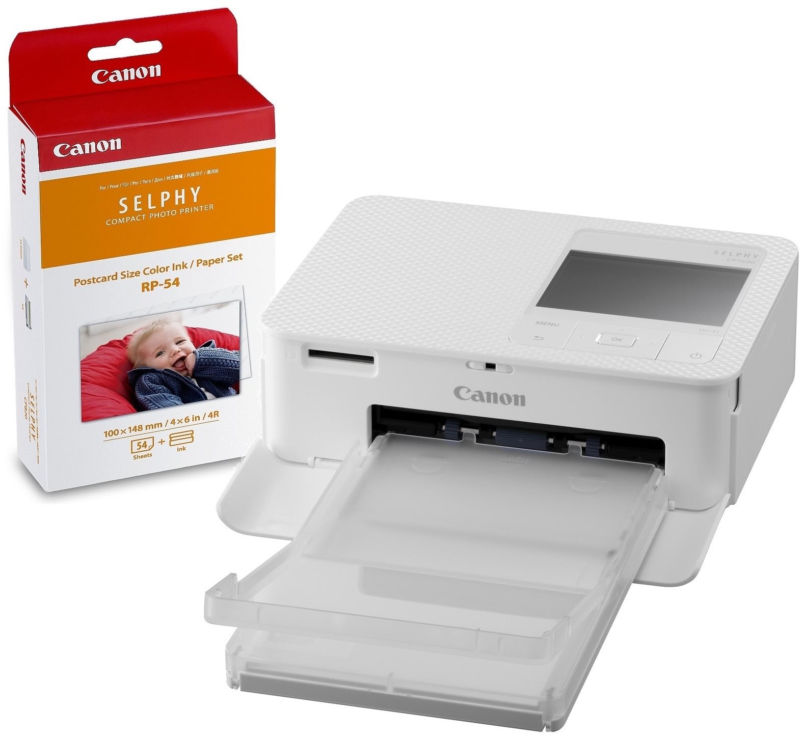 Canon SELPHY CP-1500 termoszublimációs nyomtató - fehér - nyomtatási készlet