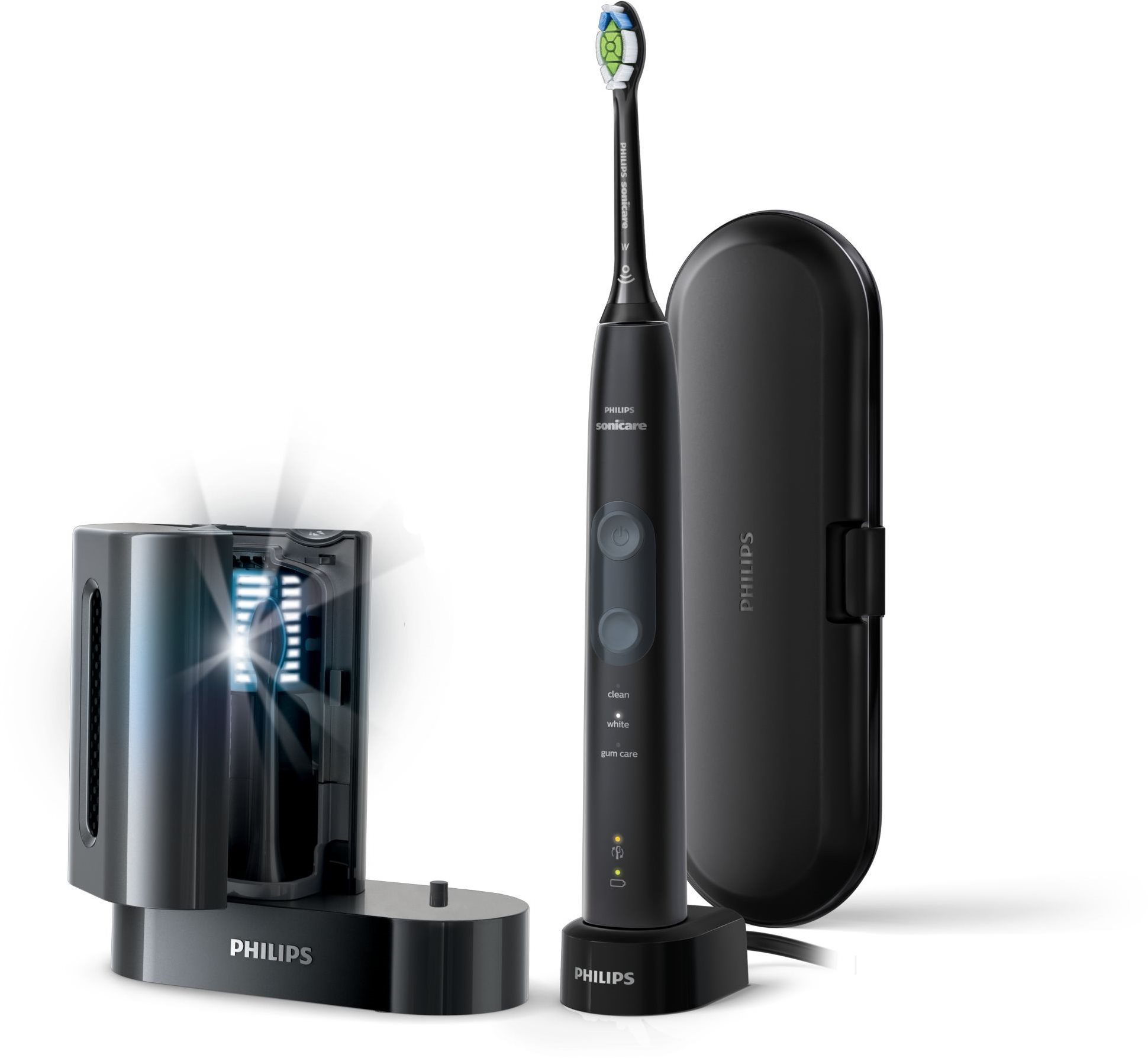Elektromos fogkefe Philips Sonicare ProtectiveClean Gum Health Black HX6850/57 UV-fertőtlenítővel