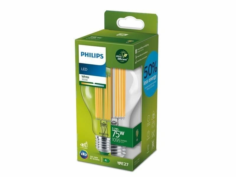 Philips LED 5,2-75W, E27, 3000K, A