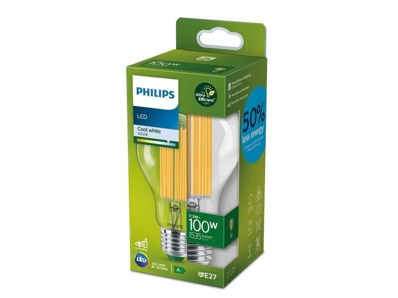 Philips LED 7,3-100W, E27, 4000K, A