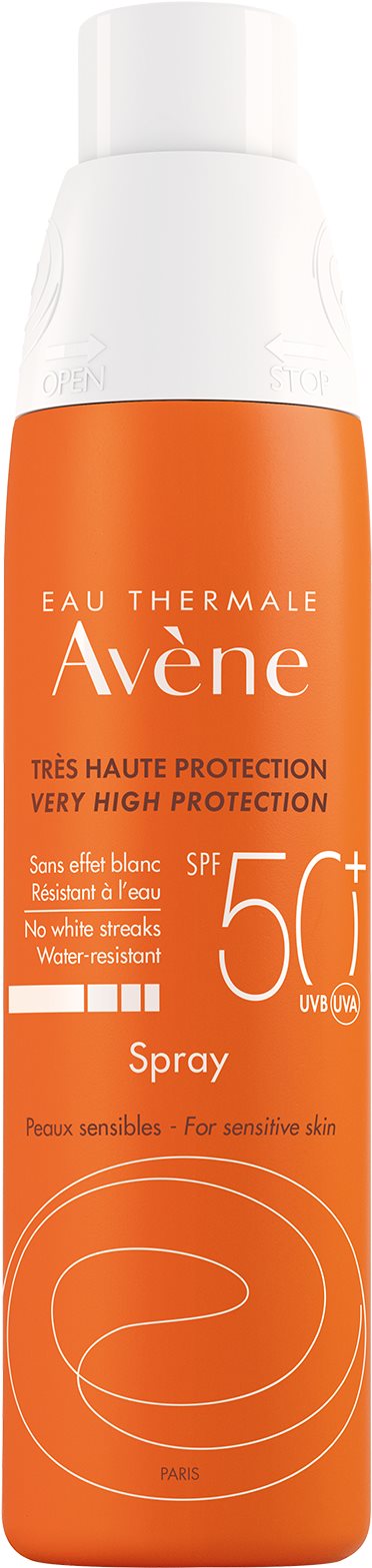 Napozó spray AVENE SPF 50+ spray érzékeny bőrre 200 ml