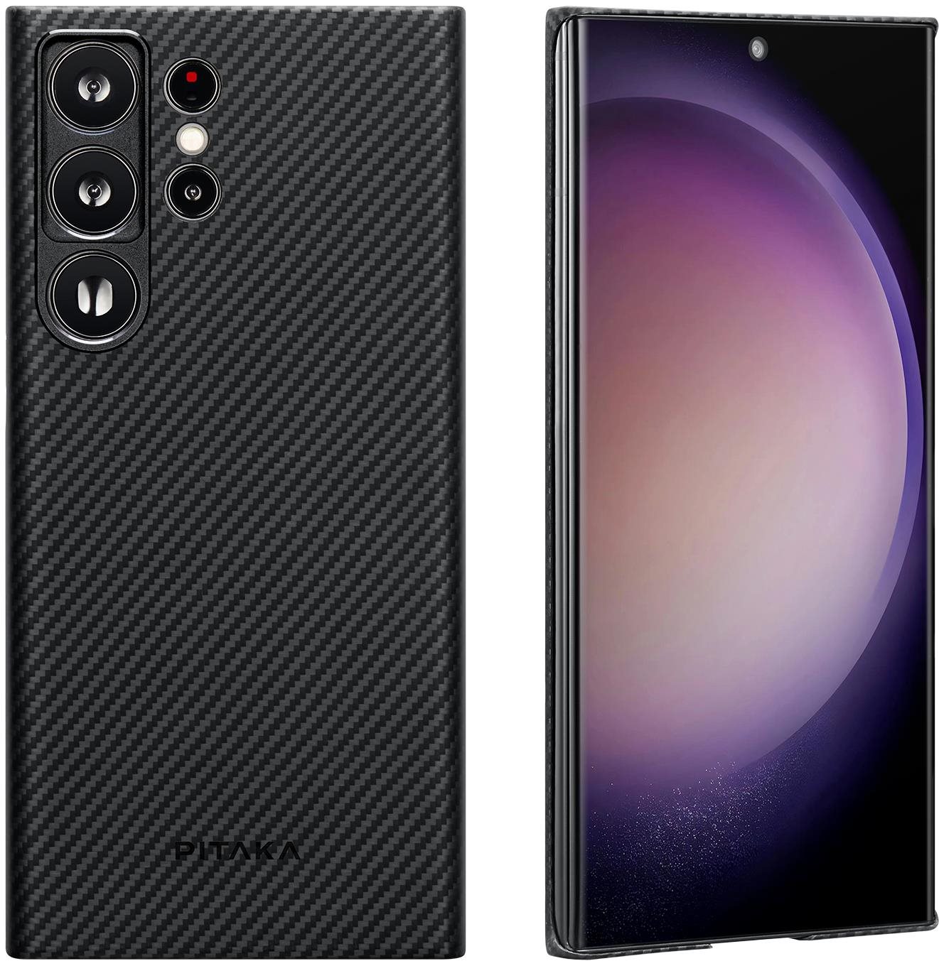 Telefon tok Pitaka MagEZ 3 Samsung Galaxy S23 Ultra fekete/szürke tok