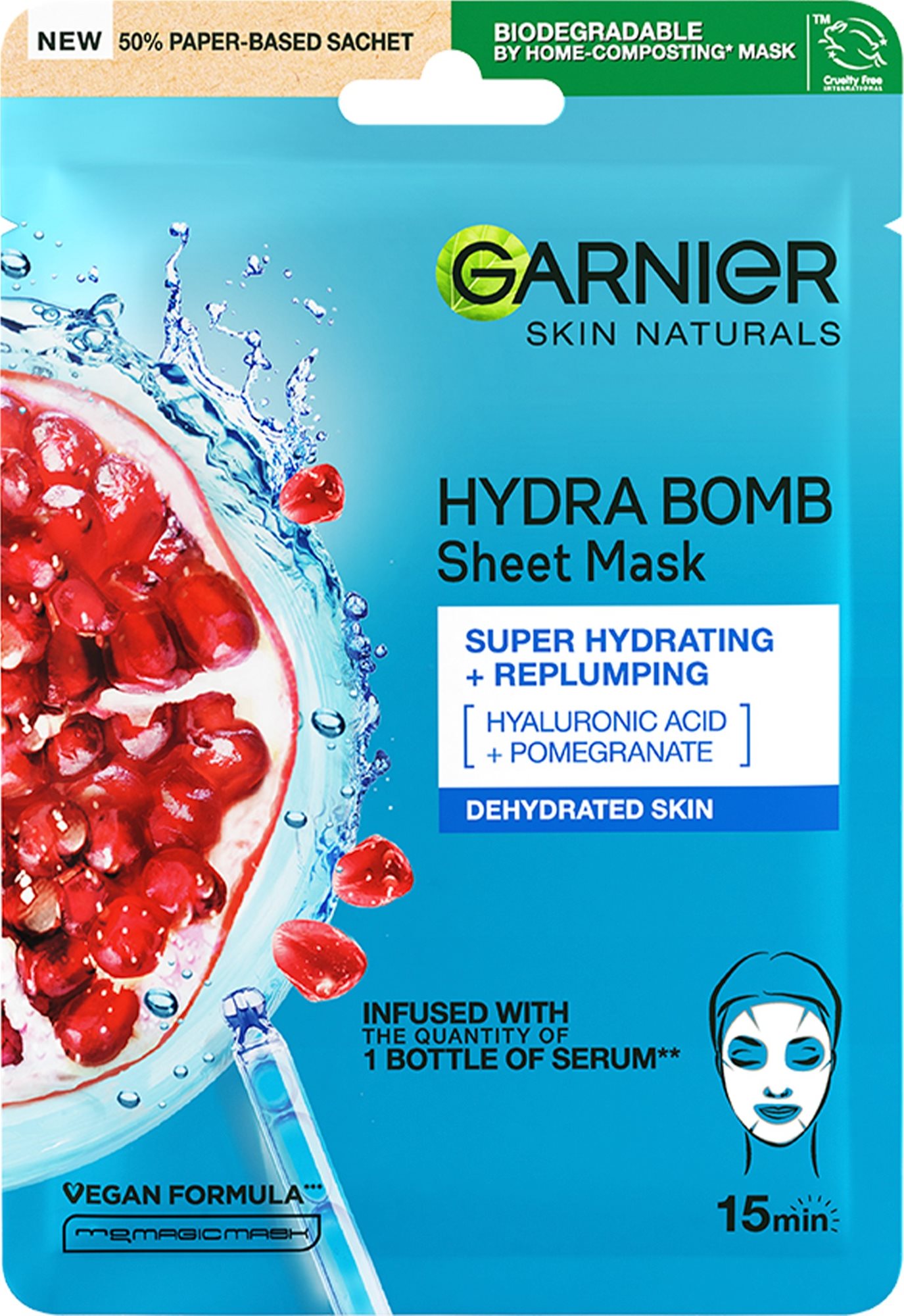GARNIER Moisture+ Aqua Bomb Super Hydrating & Repulping Tissue Mask 28 g