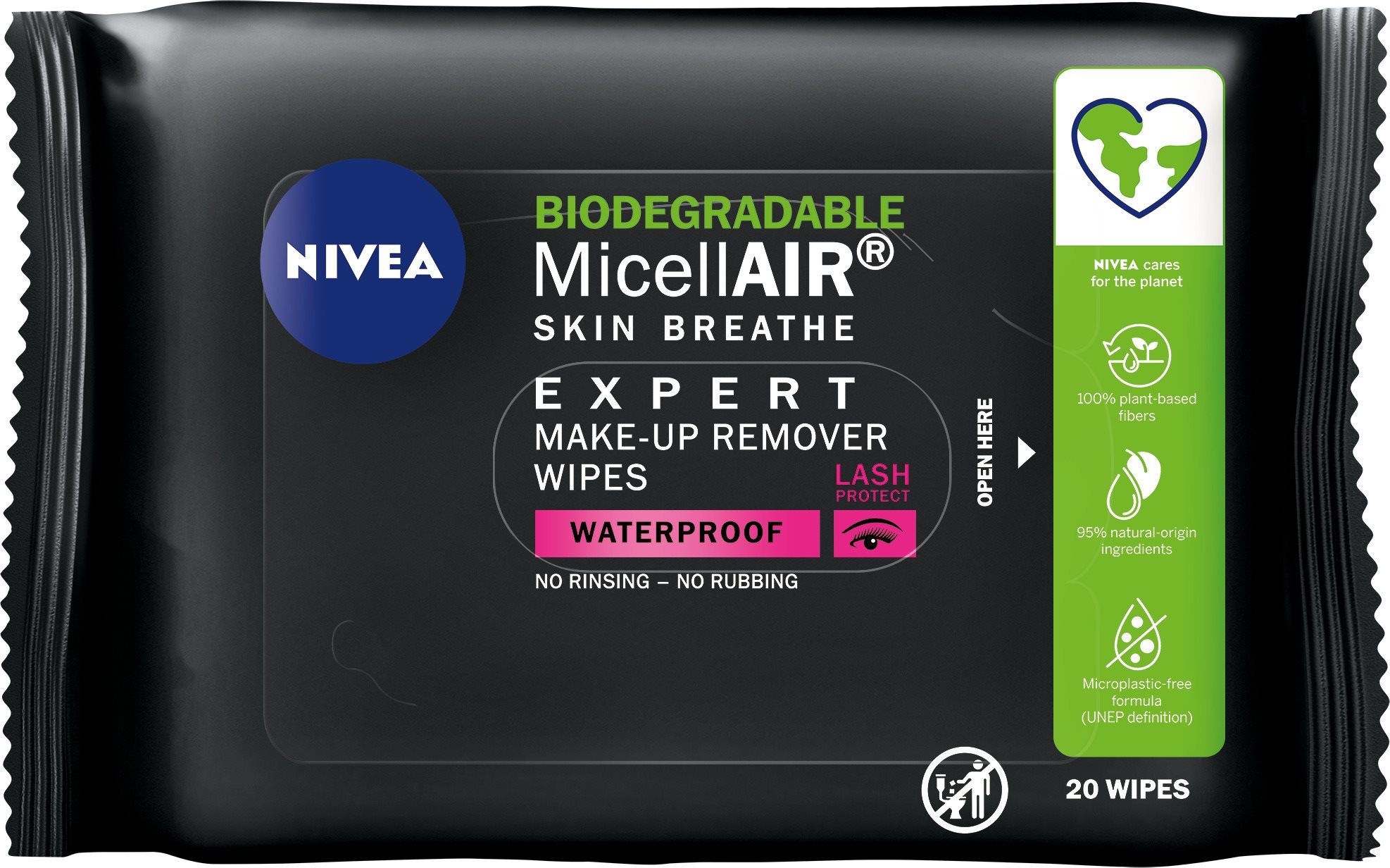 NIVEA MicellAIR Expert Micellar Make-up Remover Wipes 20 db