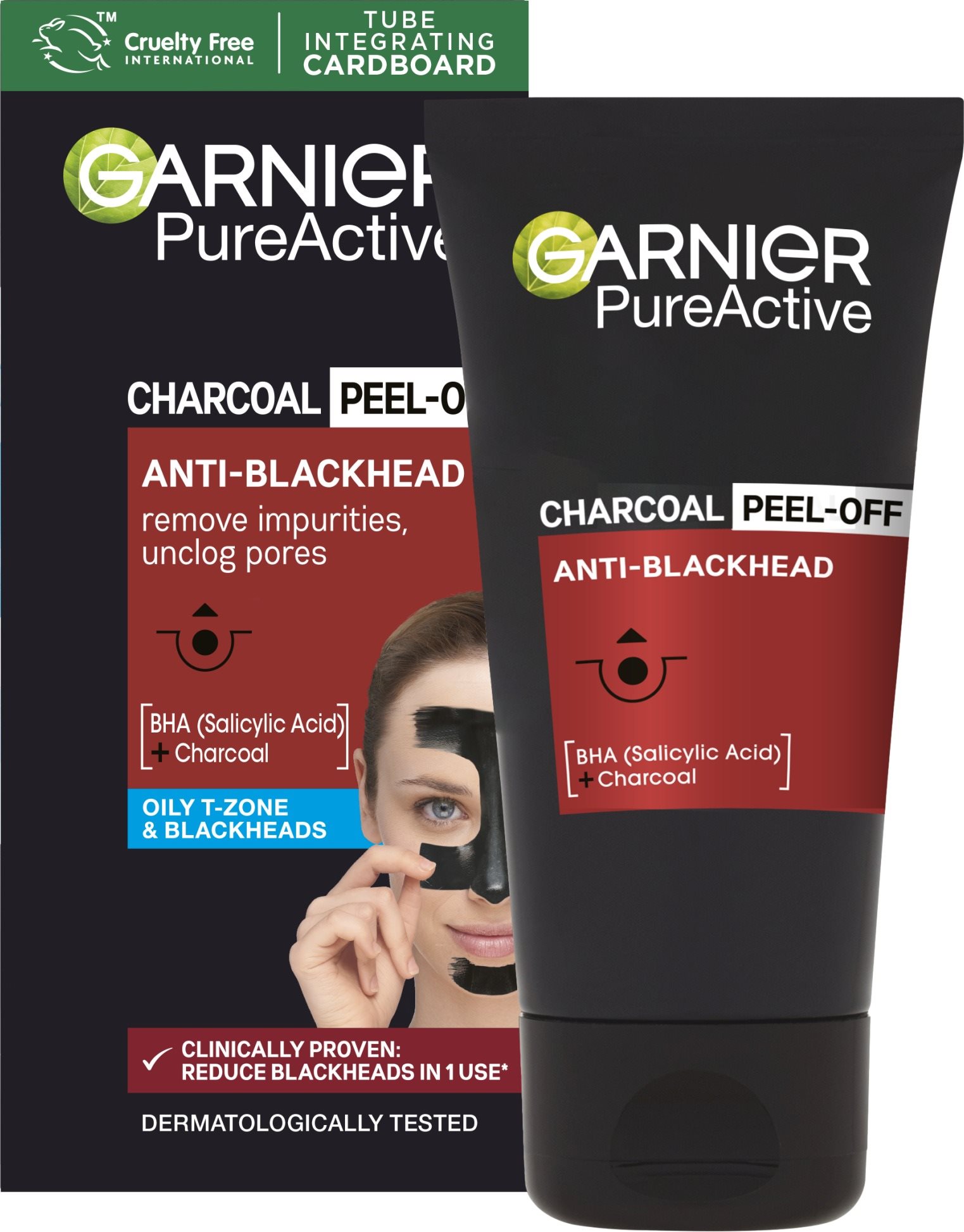 Arcpakolás GARNIER PureActive Charcoal Peel-Off Mask 50 ml