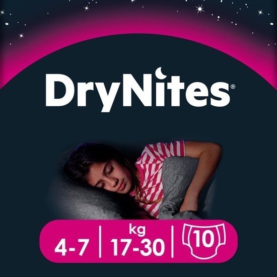Eldobható pelenka HUGGIES Dry Nites Medium 4–7 years Girls (10 db)