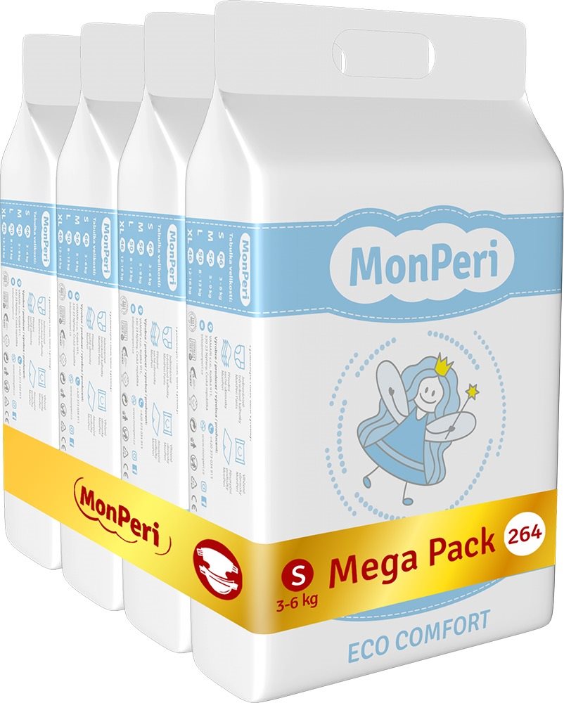 Öko pelenka MonPeri ECO Comfort Mega Pack S (264 db)