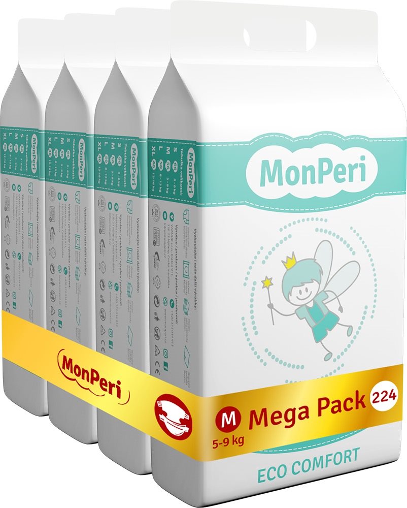 Öko pelenka MonPeri ECO Comfort Mega Pack M (224 db)