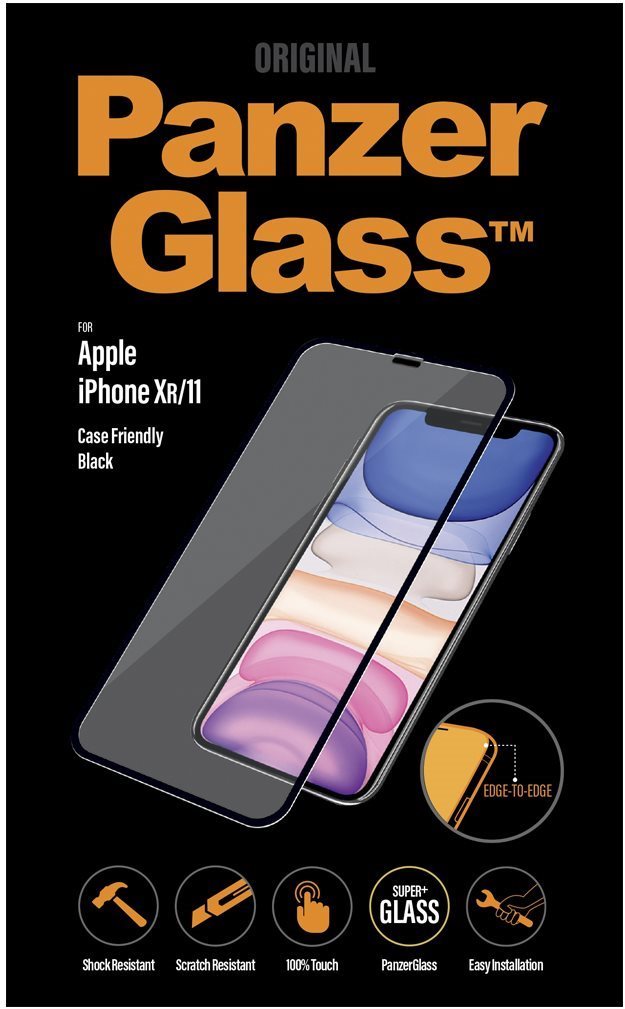 Üvegfólia PanzerGlass Edge-to-Edge Apple iPhone Xr/11 üvegfólia - fekete