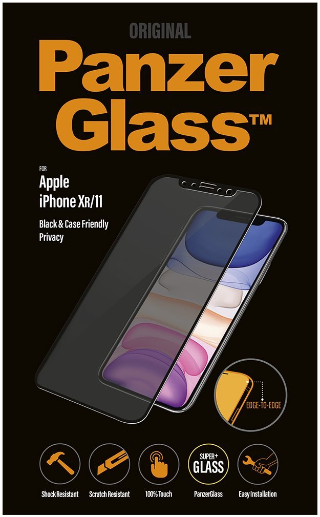 Üvegfólia PanzerGlass Edge-to-Edge Privacy Apple iPhone XR/11 üvegfólia - fekete