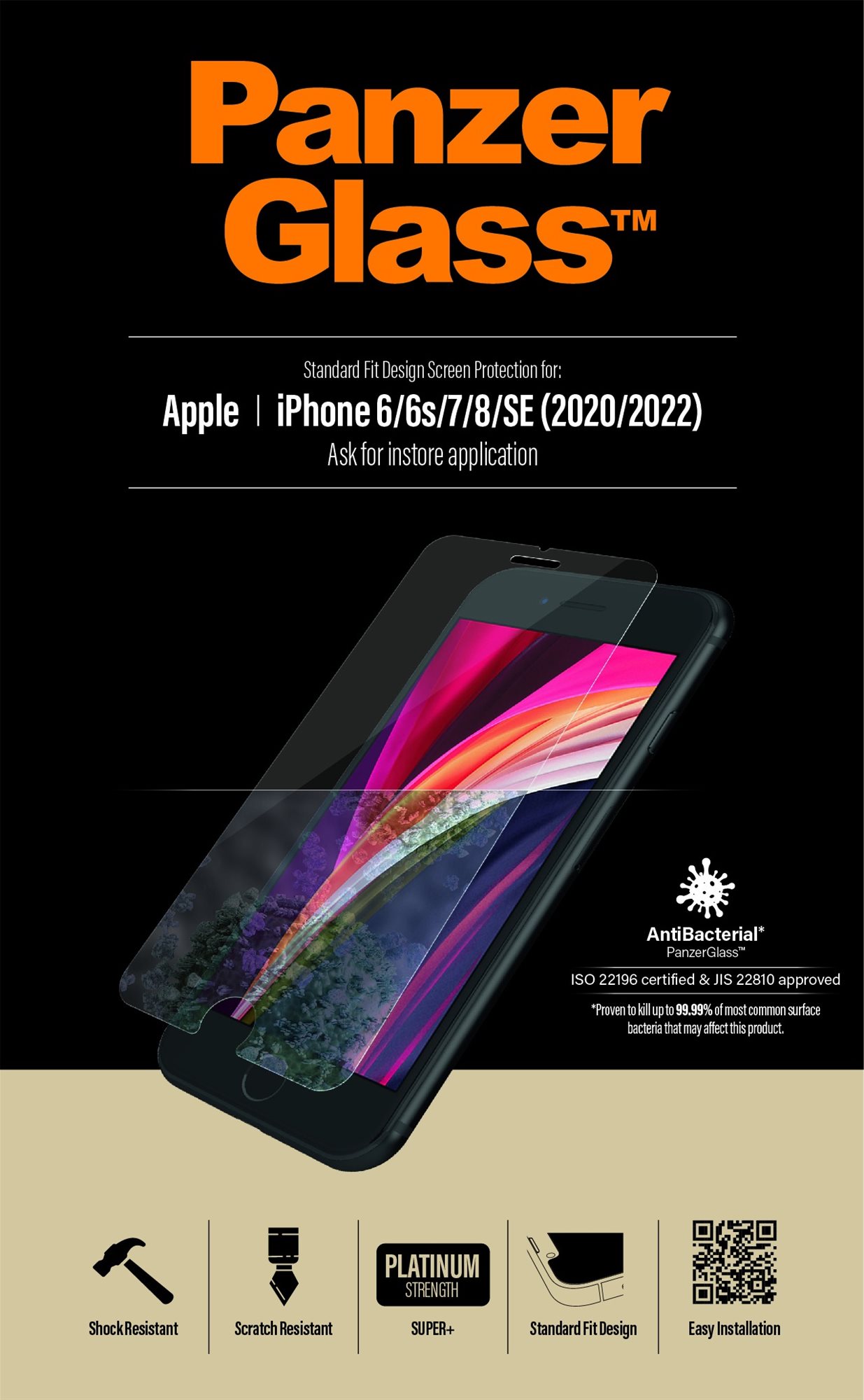 PanzerGlass Standard Apple iPhone 6/6s/7/8/SE 2020/SE 2022 üvegfólia - átlátszó
