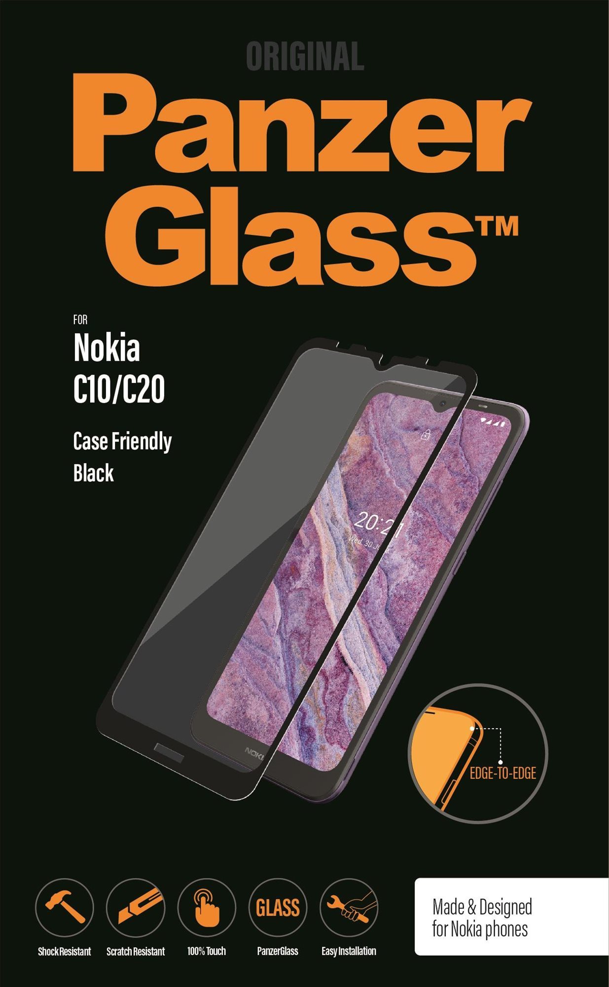 PanzerGlass Edge-to-Edge Nokia C10 / C20 üvegfólia