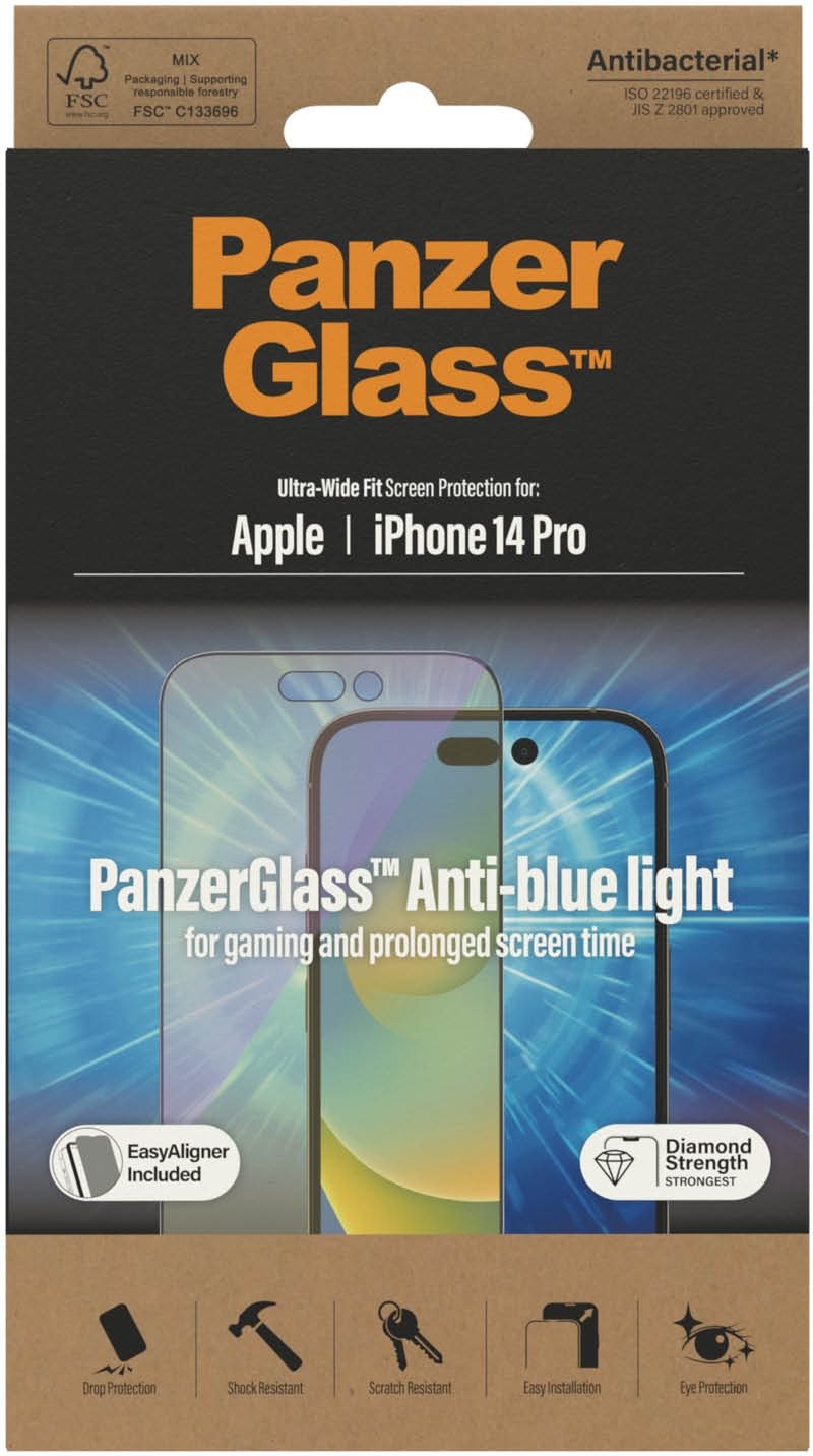 PanzerGlass Apple iPhone 14 Pro üvegfólia - Anti-BlueLight + felhelyező keret