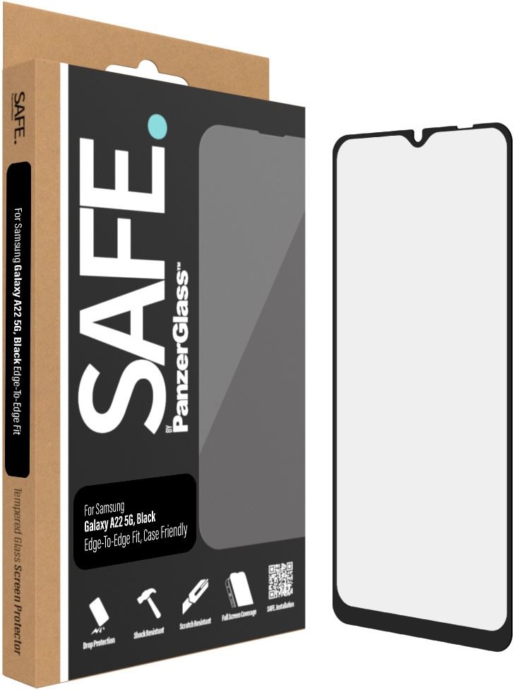 SAFE. by Panzerglass Samsung Galaxy A22 5G üvegfólia - fekete keret