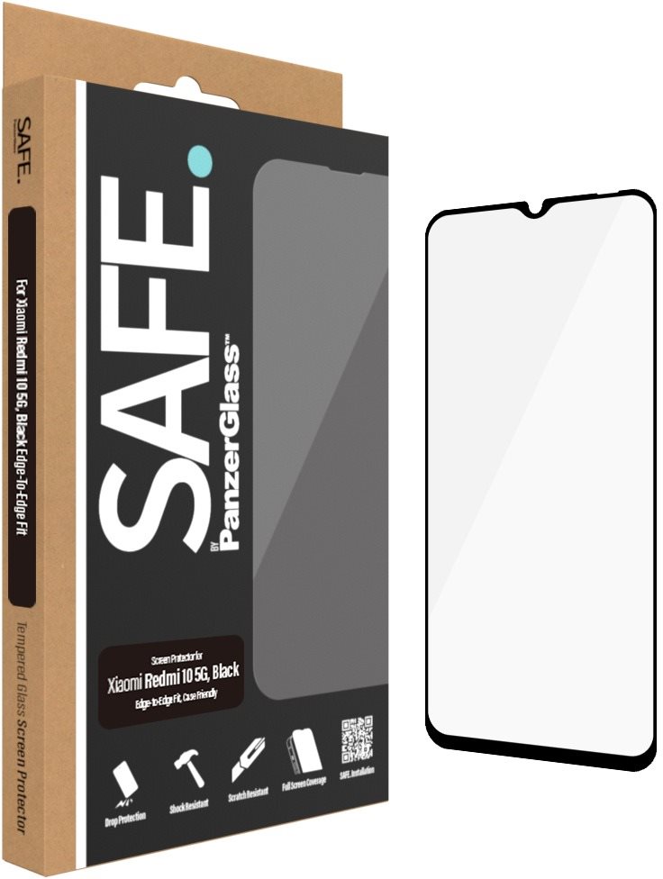 SAFE. by Panzerglass Xiaomi Redmi 10 5G üvegfólia - fekete keret
