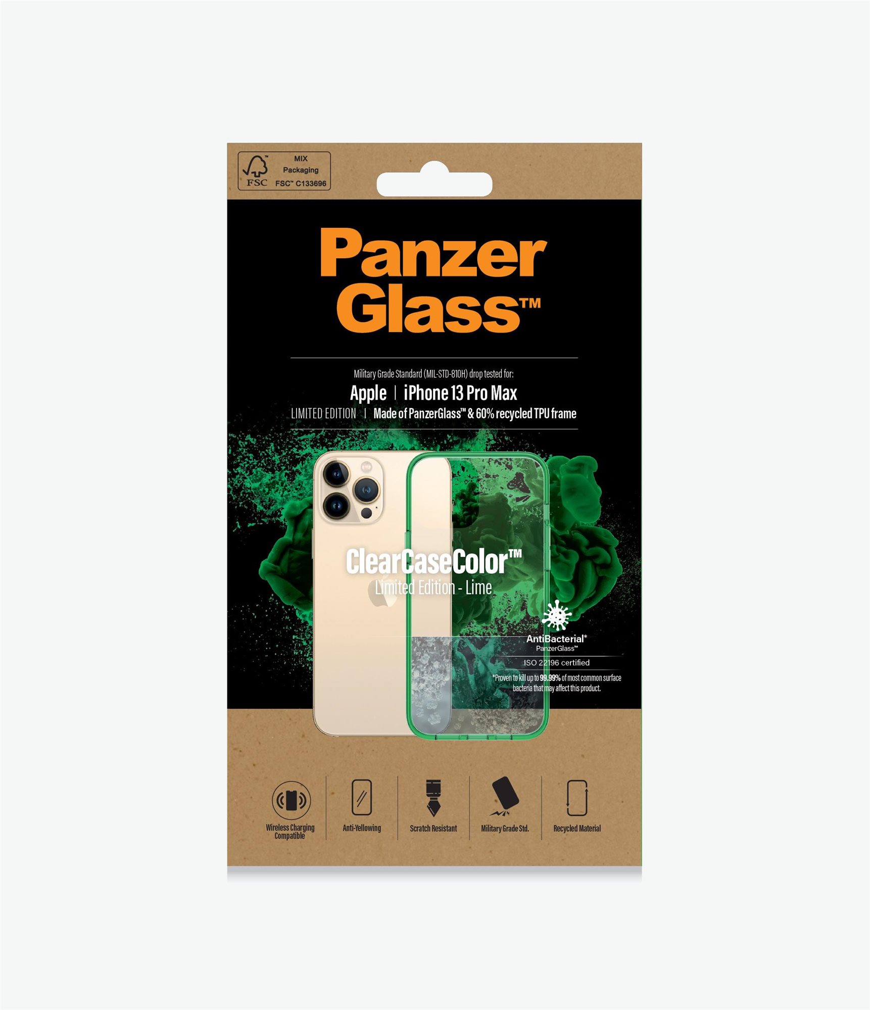 PanzerGlass ClearCaseColor Apple iPhone 13 Pro Max (zöld - Lime)