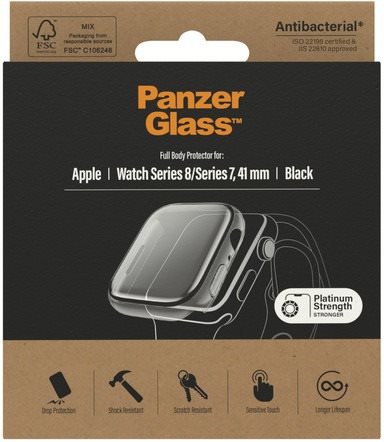 PanzerGlass Full Protection Apple Watch 7/8 41mm (fekete keret)
